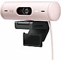 Logitech Brio 500 Full HD webcam, auto framing, noise-reducing mics, privacy shutter, streaming & video calling, Rose - 960001432 1 thumbnail image
