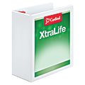 Cardinal® XtraLife™ Locking Slant-D® Ring 3-Ring Binder, 4" D-Rings, White 1 thumbnail image