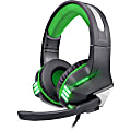 IQ Sound IQ-480G Gaming Headset - Stereo - Mini-phone (3.5mm) - Wired - 32 Ohm - 30 Hz - 16 kHz - Binaural - 6 ft Cable - Omni-directional, Condenser Microphone - Green