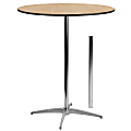 Flash Furniture 36'' Round Wood Cocktail Table with 30'' and 42'' Columns, Natural