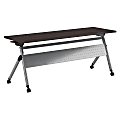 Bush Business Furniture 72"W x 24"D Folding Training Table With Wheels, Storm Gray/Cool Gray Metallic, Premium Installation