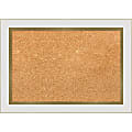 Amanti Art Cork Bulletin Board, 21" x 15", Natural, Eva White Gold Polystyrene Frame