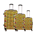 ful Emoji ABS 3-Piece Rolling Suitcase Set, Yellow 1 thumbnail image