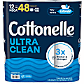 Cottonelle Ultra Clean Toilet Paper - 1 Ply - White - Paper - 12 / Pack 1 thumbnail image