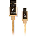 Limitless Innovations CableLinx Elite Micro to USB-A Charge And Sync Braided Cable For Smartphones, Tablets And More, Gold, MICU72-005-GC
