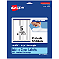 Avery® Permanent Labels With Sure Feed®, 94262-CMF25, Rectangle, 9-3/4" x 1-1/4", Matte Clear, Pack Of 125 1 thumbnail image
