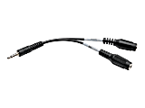Eaton Tripp Lite Series 3.5 mm 3-Position to 3.5 mm 4-Position Audio Headset Splitter Adapter Cable (2xF/M), 6 in. (15.2 cm) - P31806NMFF 1 thumbnail image