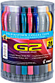 Pilot G2 Inspiration Gel Pens, Fine Point, 0.7 mm, Clear Barrels, Assorted Ink, Tub Of 36 Pens