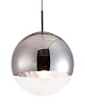 Zuo Modern® Kinetic Ceiling Lamp, 11-4/5"W, Clear Glass/Chrome Base