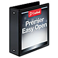 Cardinal® Freestand™ Easy-Open ClearVue™ Locking 3-Ring Binder, 3" Round Rings, 44% Recycled, Black