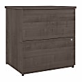 Bestar Logan 27-15/16"W x 23-5/8"D Lateral 2-Drawer File Cabinet, Medium Gray Maple 1 thumbnail image
