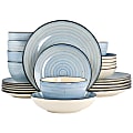 Elama Gia Round Stoneware Dinnerware Set, Light Blue, Set Of 24 Pieces 1 thumbnail image