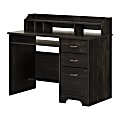 South Shore Versa 45"W Computer Desk With Hutch, Rubbed Black 1 thumbnail image