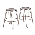 LumiSource Avery Metal Counter Stools, Brushed Stainless Steel, Set Of 2 Stools 1 thumbnail image