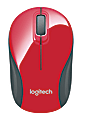 Logitech® M187 Mini Wireless Optical Mouse, Red, 910-002727