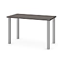 Bestar Universal 48"W Table Computer Desk With Square Metal Legs, Bark Gray