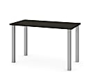 Bestar Universal 48"W Table Computer Desk With Square Metal Legs, Deep Gray