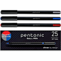 Pentonic Ballpoint Pen Set - 0.7 mm Pen Point - Assorted Ink - Nickel Silver Tip - 25 / Box 1 thumbnail image