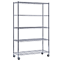 Edsal Muscle Rack™ Adjustable Mobile Wire Shelving, 5-Tier, 75”H x 48"W x 18"D, Chrome 1 thumbnail image