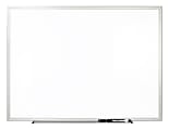 Office Depot® Brand Non-Magnetic Melamine Dry-Erase Whiteboard With Marker, 48" x 72", Aluminum Frame With Silver Finish