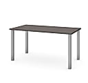 Bestar Universal 60"W Table Computer Desk With Square Metal Legs, Bark Gray