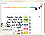 Happy Planner Non-Magnetic Dry-Erase Calendar Board, Tinned Iron, 20” x 16”, Stick Girls, Brushed Gold Metal Alloy Frame