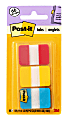 Post-it® Notes Durable Filing Tabs, 1" x 1-1/2", Blue/Red/Yellow, 22 Flags Per Pad, Pack Of 3 Pads