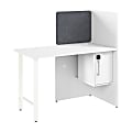 Bush Business Furniture Hustle 48-inch Cubicle Desk for Office with Locking Storage Cabinet, White, Standard Delivers 1 thumbnail image