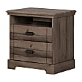 South Shore Avilla 2-Drawer Nightstand, 25"H x 24-1/2"W x 17-1/2"D, Fall Oak 1 thumbnail image