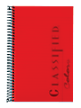 TOPS® Classified™ Colors Business Notebook, 5 1/2" x 8 1/2", 1 Subject, Narrow Ruled, 100 Sheets, Ruby Red Cover