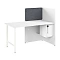 Bush Business Furniture Hustle 60-inch Cubicle Desk for Office with Locking Storage Cabinet, White, Standard Delivers 1 thumbnail image