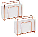 Mind Reader Cocktail Napkin Holders, 5”H x 6”W x 2”D, Metallic Gold, Pack Of 2 Holders 1 thumbnail image