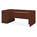 HON® Attune™ Left Single Pedestal Desk, 29 1/2"H x 72"W x 36"D, Mahogany