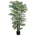 Nearly Natural 6'H Silk Areca Palm Tree With Pot, Green
