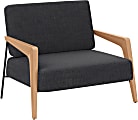 National® Laverick 33-1/2"W Fabric Lounge Chair, Dark Gray/Brown 1 thumbnail image