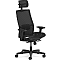 HON Ignition 2.0 Mid-back Task Chair with Headrest - Black Mesh Seat - Fog Mesh Back - Mid Back - Black - Armrest - 1 Each