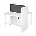 Bush Business Furniture Hustle 48-inch 2 Person Office Cubicles with Locking Storage and Large Tackboards, White, Standard Delivers 1 thumbnail image