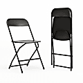 Flash Furniture Hercules Plastic Folding Chairs With 650-lb Capacity, Black, Set Of 2 Chairs 1 thumbnail image