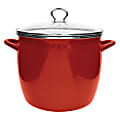 Vasconia® Enamel-On-Steel Stockpot With Glass Lid, 12 Qt, Red 1 thumbnail image