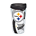Tervis NFL Tumbler With Lid, 16 Oz, Pittsburgh Steelers, Clear