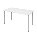 Bestar Universal 60"W Table Computer Desk With Square Metal Legs, White
