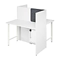 Bush Business Furniture Hustle 48-inch 2 Person Office Cubicles with Locking Storage Cabinet, White, Standard Delivers 1 thumbnail image