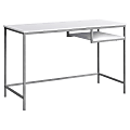 Monarch Specialties 48"W Computer Desk With Hanging Shelf, White/Silver