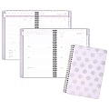 AT-A-GLANCE® Dot Weekly/Monthly Planner, 4 7/8" x 8", 30% Recycled, Pink/Silver, January to December 2018 (5059-200-18)