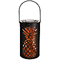 Amscan Metal Pineapple Solar-Powered Lanterns, 17-3/4"H x 4-5/16"W x 4-5/16"D, Black, Pack Of 2 Lanterns