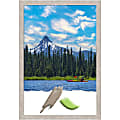 Amanti Art Marred Silver Wood Picture Frame, 27" x 39", Matted For 24" x 36"