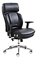 Lorell® Lumbar Support Bonded Leather High-Back Chair, Black 1 thumbnail image