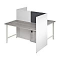 Bush Business Furniture Hustle 60-inch 2 Person Office Cubicles with Locking Storage Cabinet, White/Platinum Gray, Standard Delivers 1 thumbnail image
