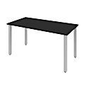 Bestar Universal 60"W Table Computer Desk With Square Metal Legs, Black
