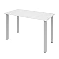 Bestar Universal 48"W Table Computer Desk With Square Metal Legs, White